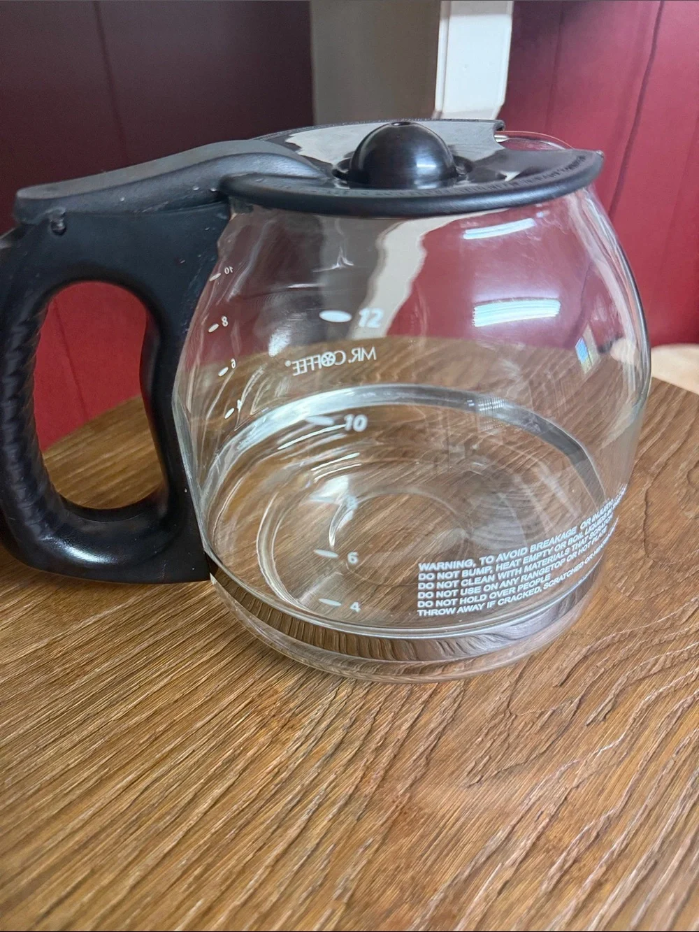 Mr. Coffee Glass Coffee Carafe with Black Handle and Lid